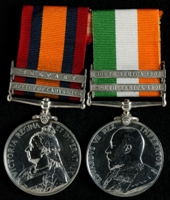 Joseph Thornley : (L to R) Queen's South Africa Medal with clasps 'Relief of Ladysmith', 'Belfast'; King's South Africa Medal with clasps 'South Africa 1901', 'South Africa 1902'